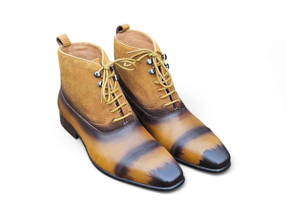 Mixed Media Lace-up Suede Boot - Carrucci Shoes display picture 3