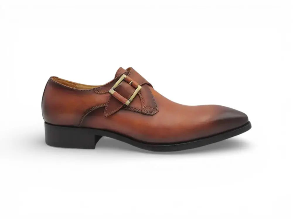 Monk Strap Buckle Leather Shoes Carrucci