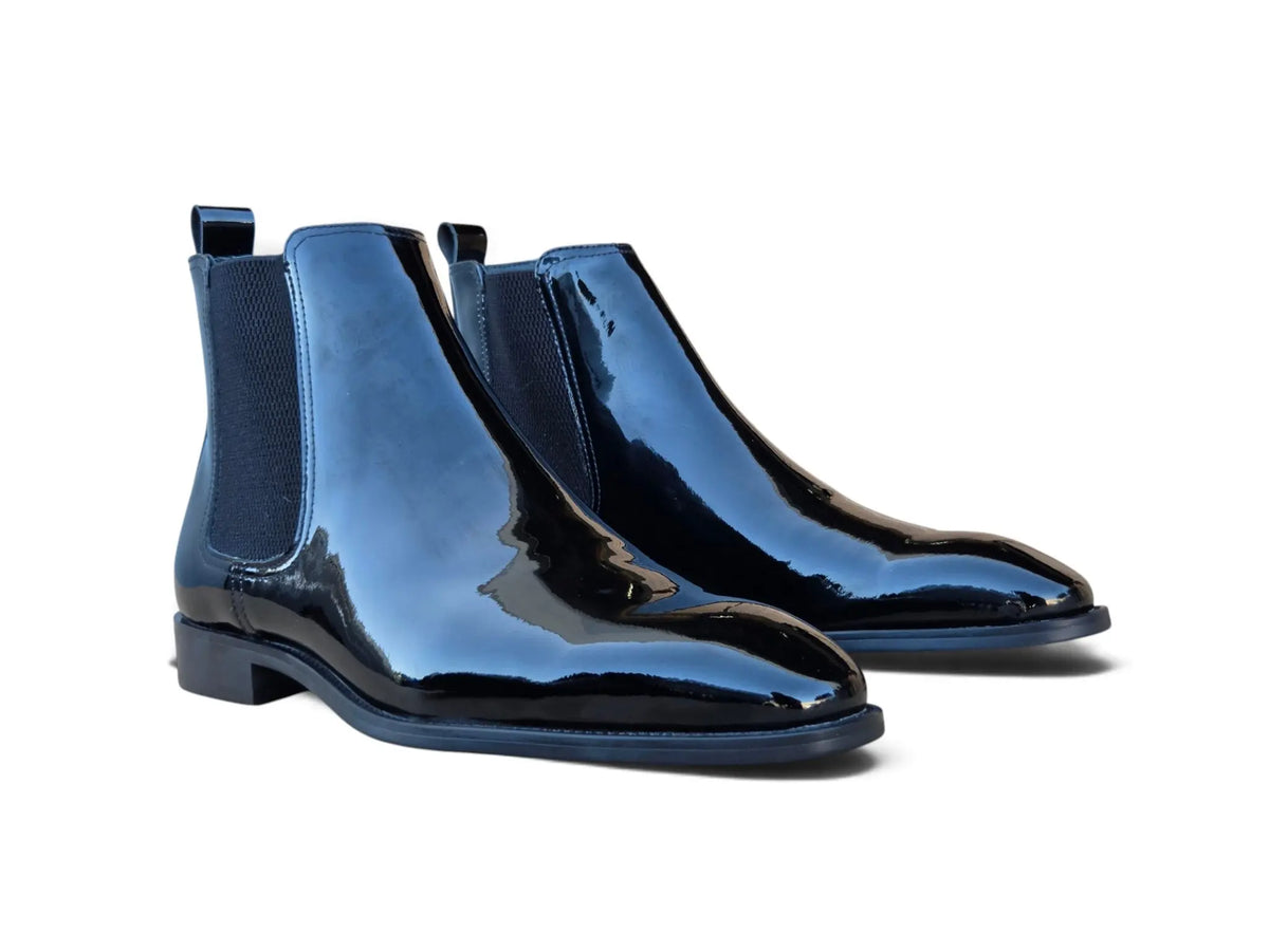 Noir Patent Leather Chelsea Boot Carrucci