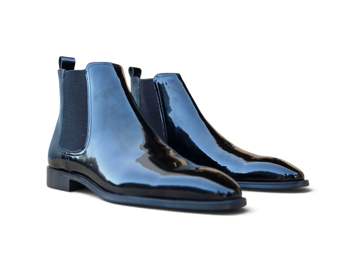 Noir Patent Leather Chelsea Boot Carrucci