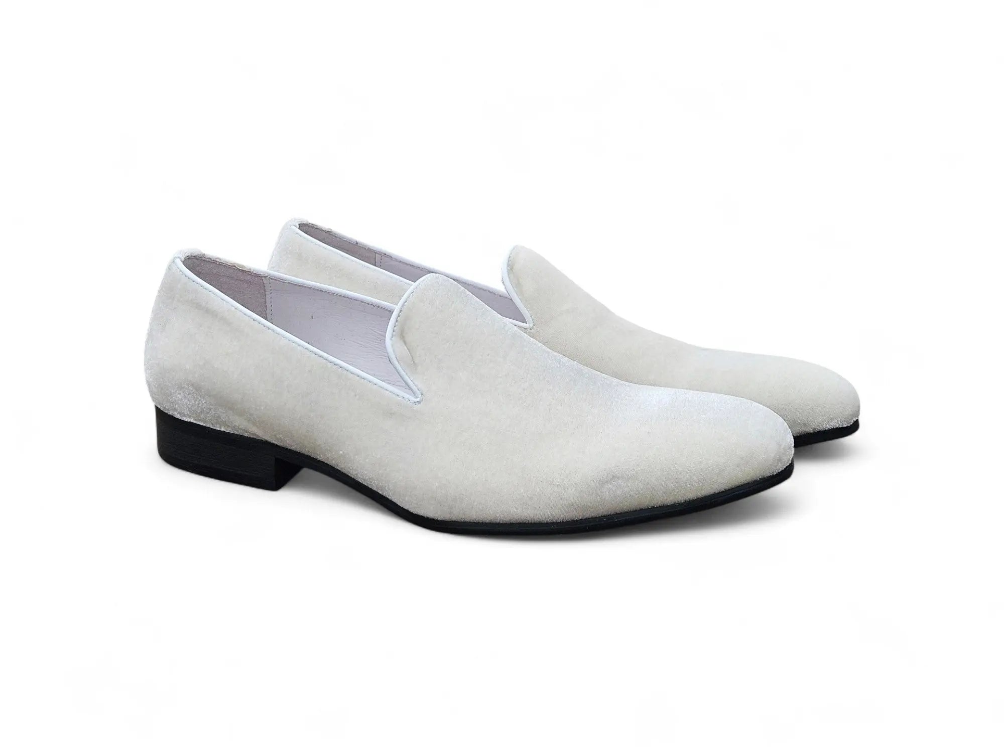 Off-white Velvet Dress Loafer Carrucci