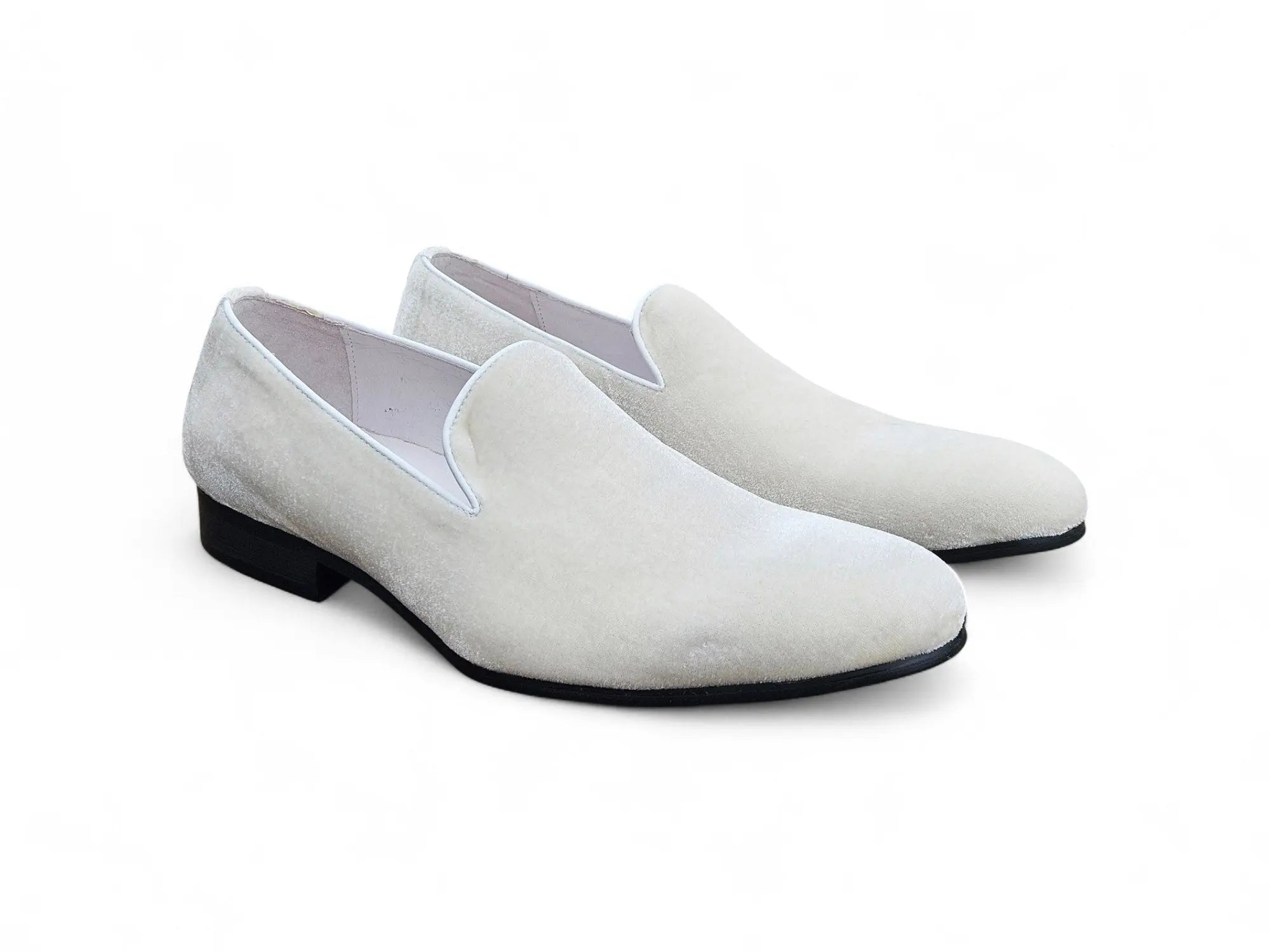 Off-white Velvet Dress Loafer Carrucci