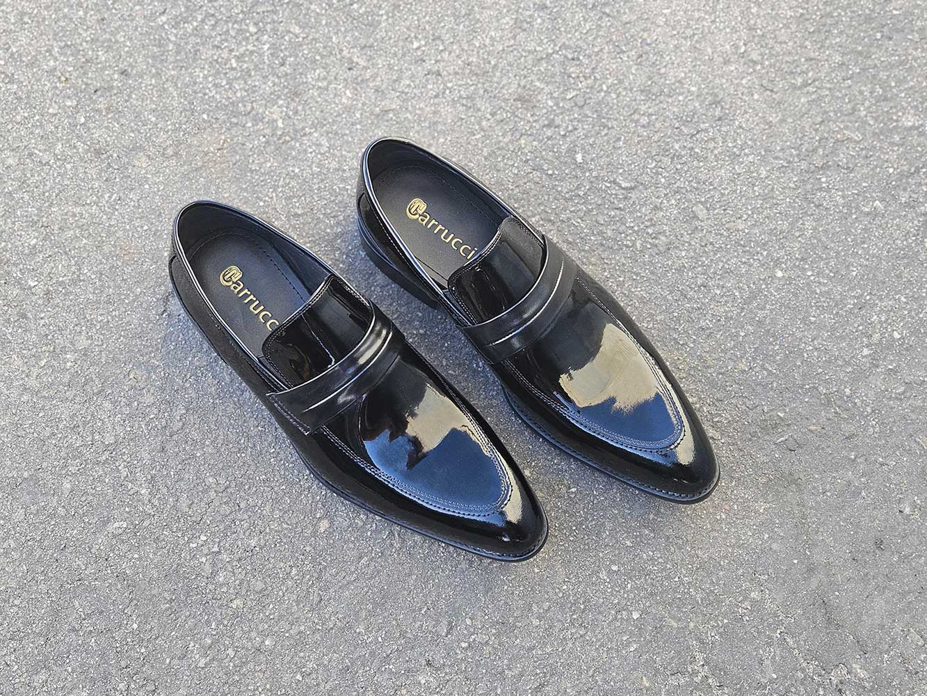 Patent Leather Tuxedo Penny Loafer Carrucci