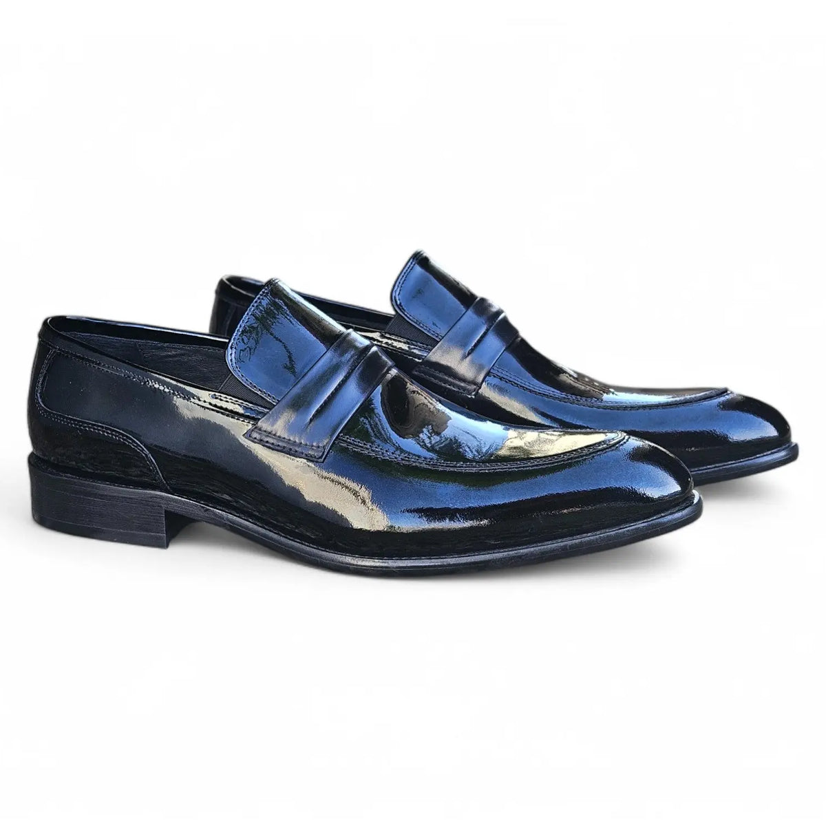 Patent Leather Tuxedo Penny Loafer - Carrucci Shoes