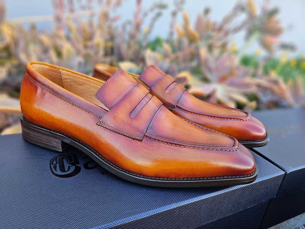 Patina Finished Penny Loafer Carrucci