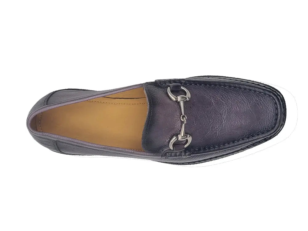 Pebble Leather Buckle Loafer Carrucci