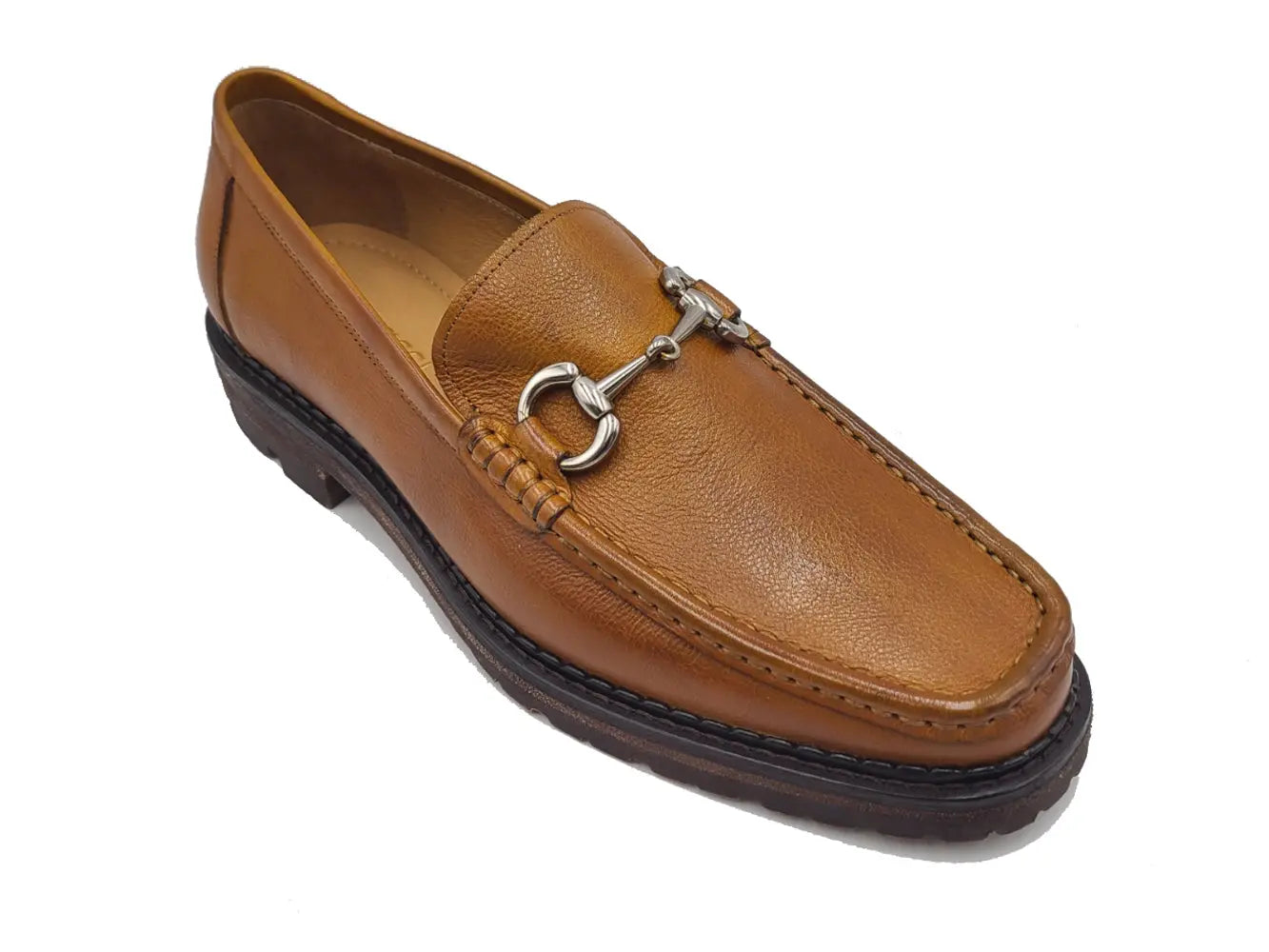 Pebble Leather Buckle Loafer Carrucci