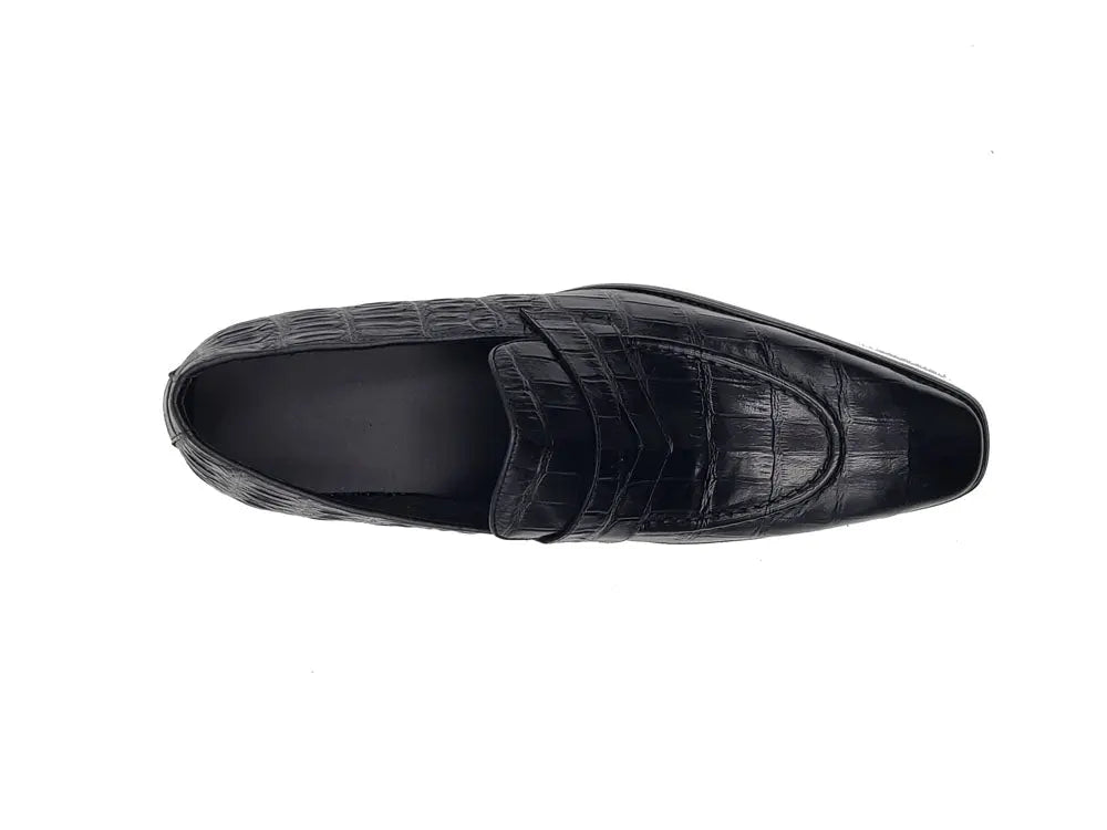 Penny Loafer Features Alligator Embossed Calfskin Carrucci