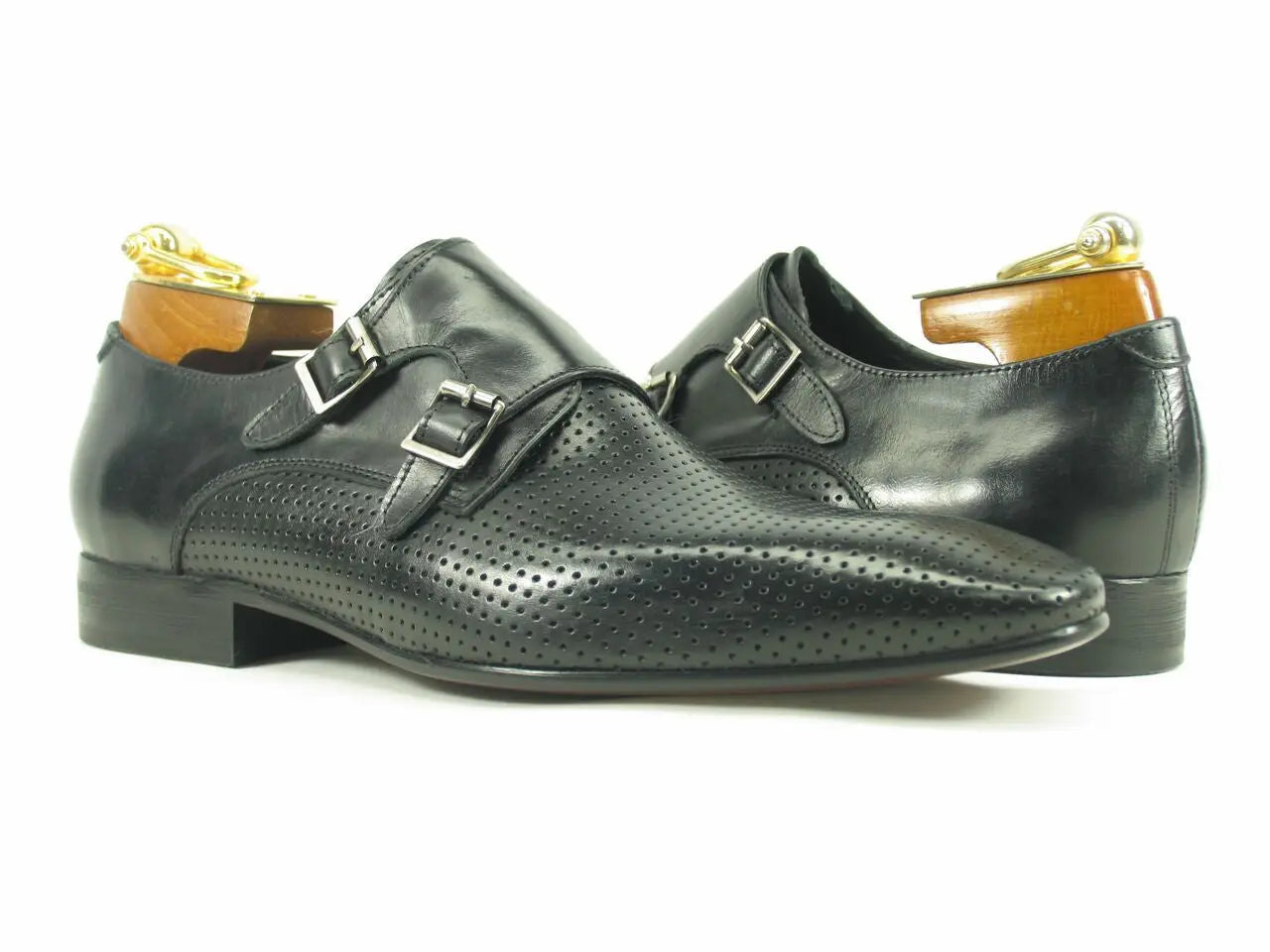 Perforated Double Monk Strap Loafer Carrucci