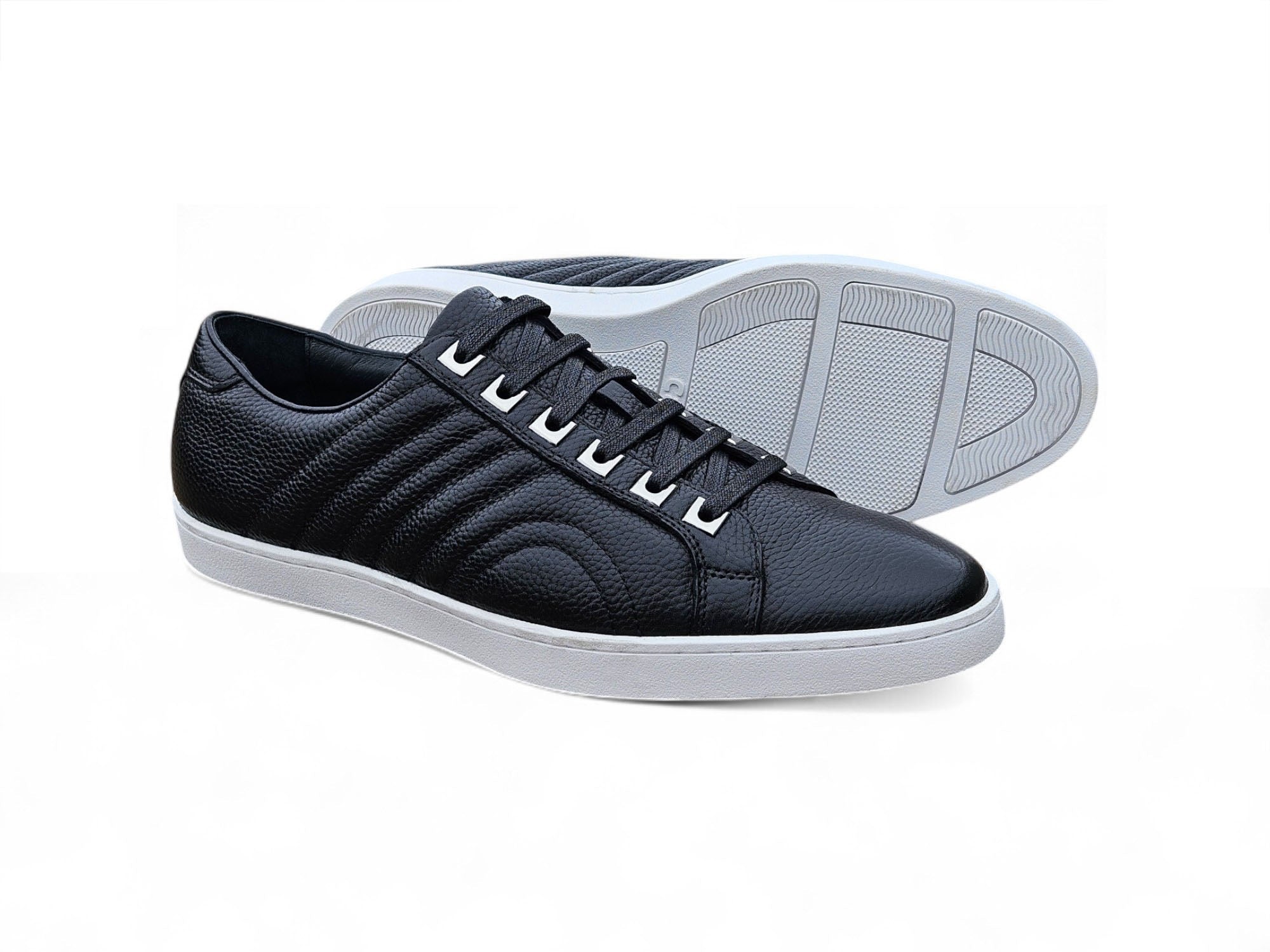 Primo Hand Burnished Leather Sneakers Carrucci