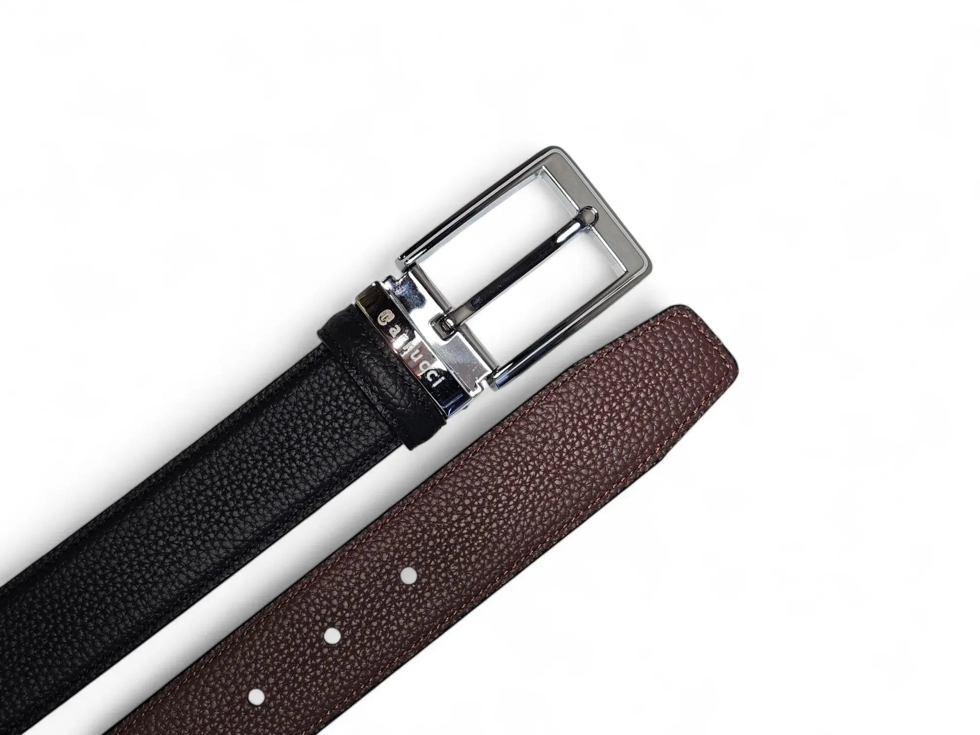 Reversible Belt in Pebble Leather Carrucci