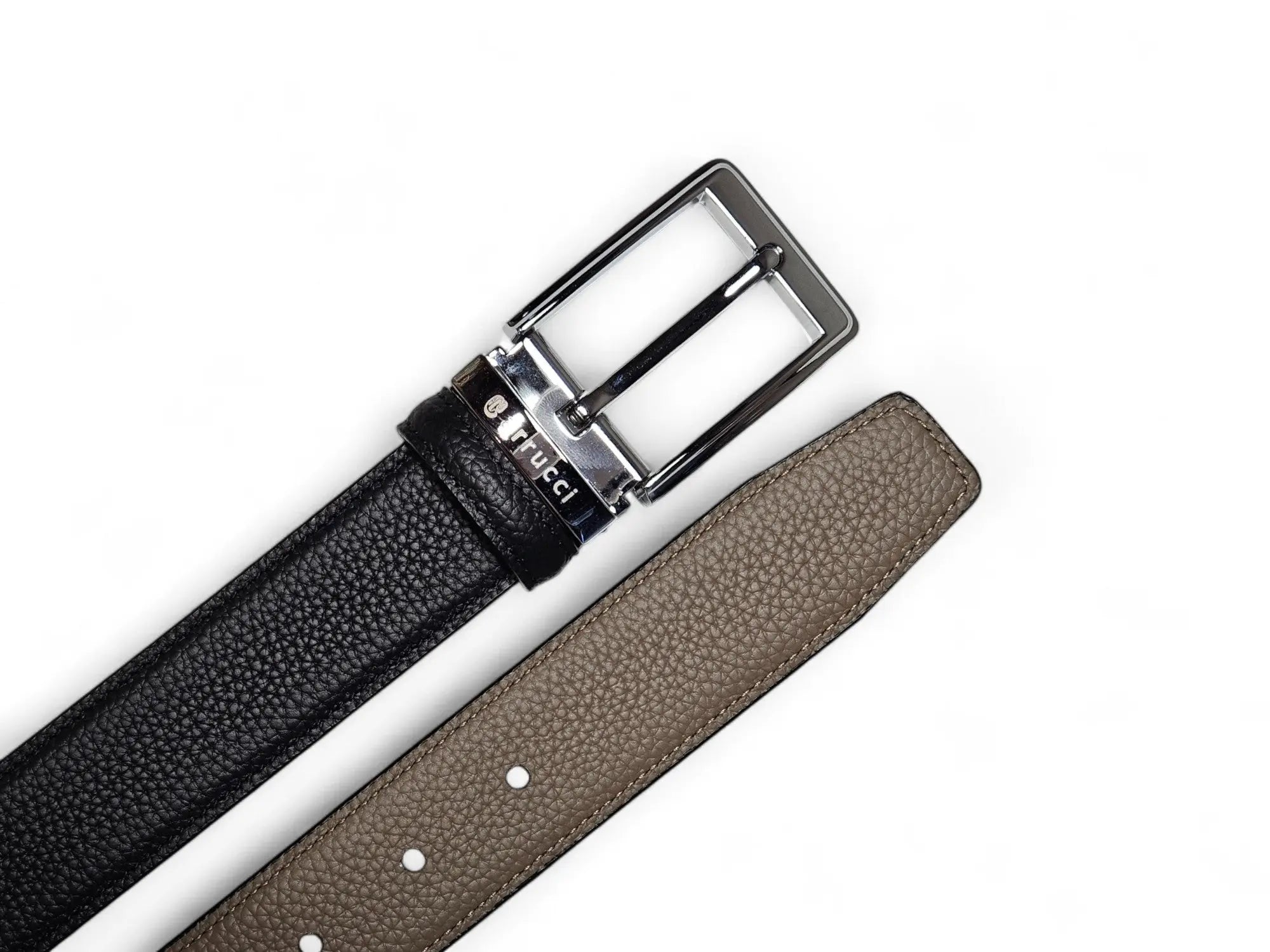 Reversible Belt in Pebble Leather Carrucci