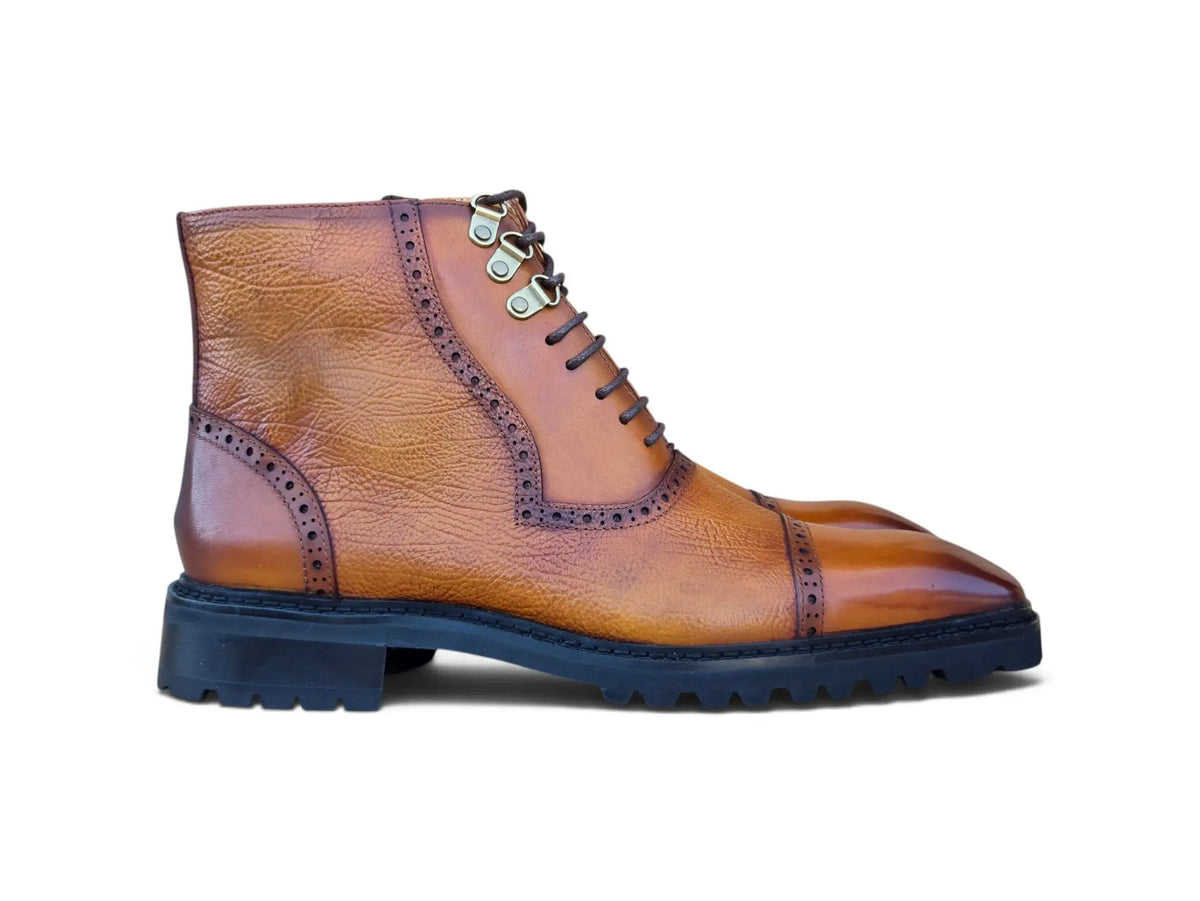 Ridge Men’s Cap Toe Lug Sole Boot Carrucci