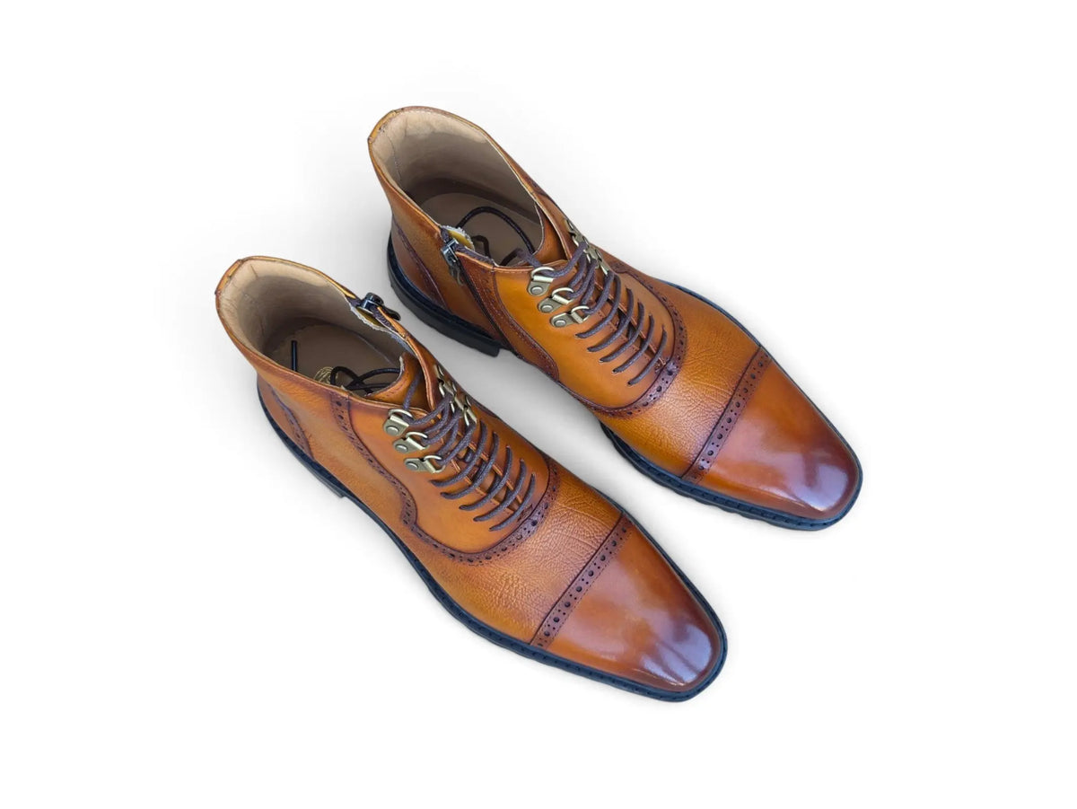 Ridge Men’s Cap Toe Lug Sole Boot Carrucci