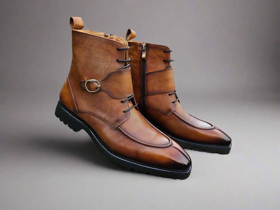 Rugged Split Toe Lace-up Boot Carrucci