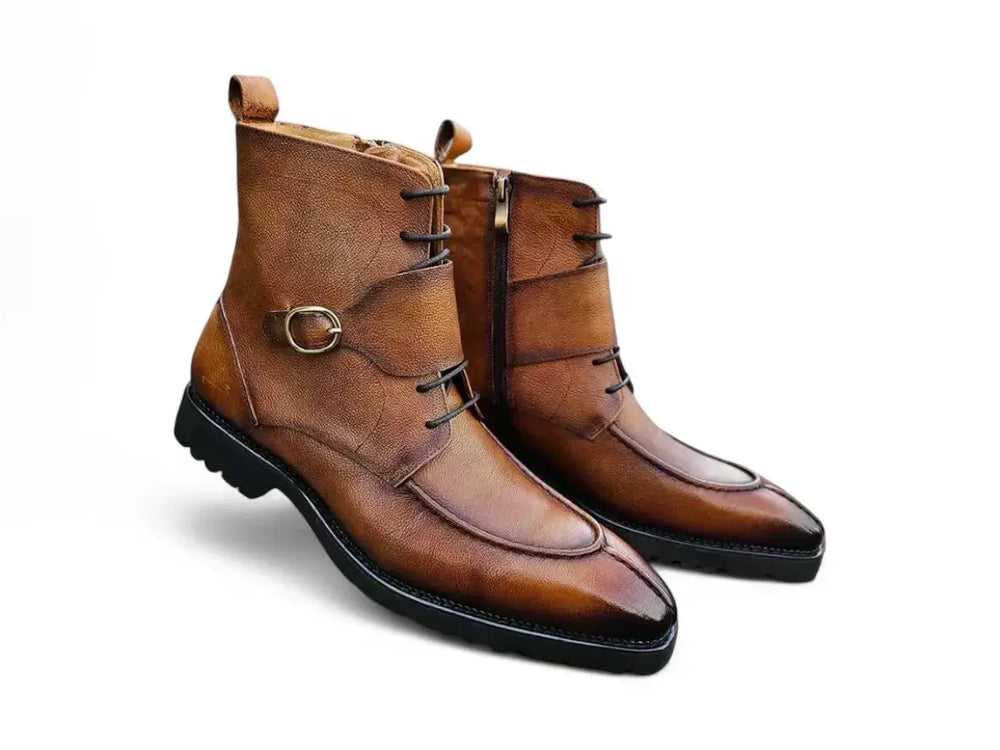 Stylish Split Toe Lace-up Boot Cognac / 9 Stylish Split Toe Lace-up Boot Cognac / 9