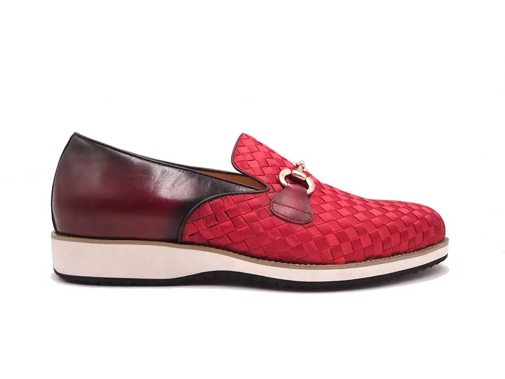 Satin Weave Leather Bit Loafer Carrucci