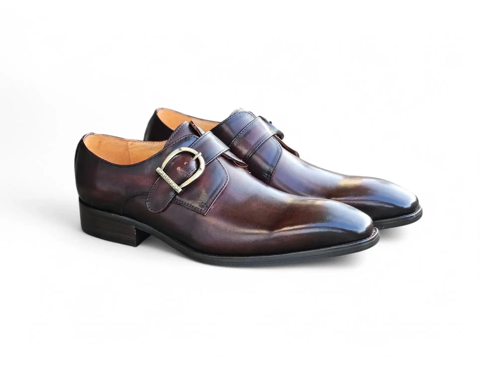 Signature Buckle Monk Strap Shoe - Carrucci Shoes Navy / 13
