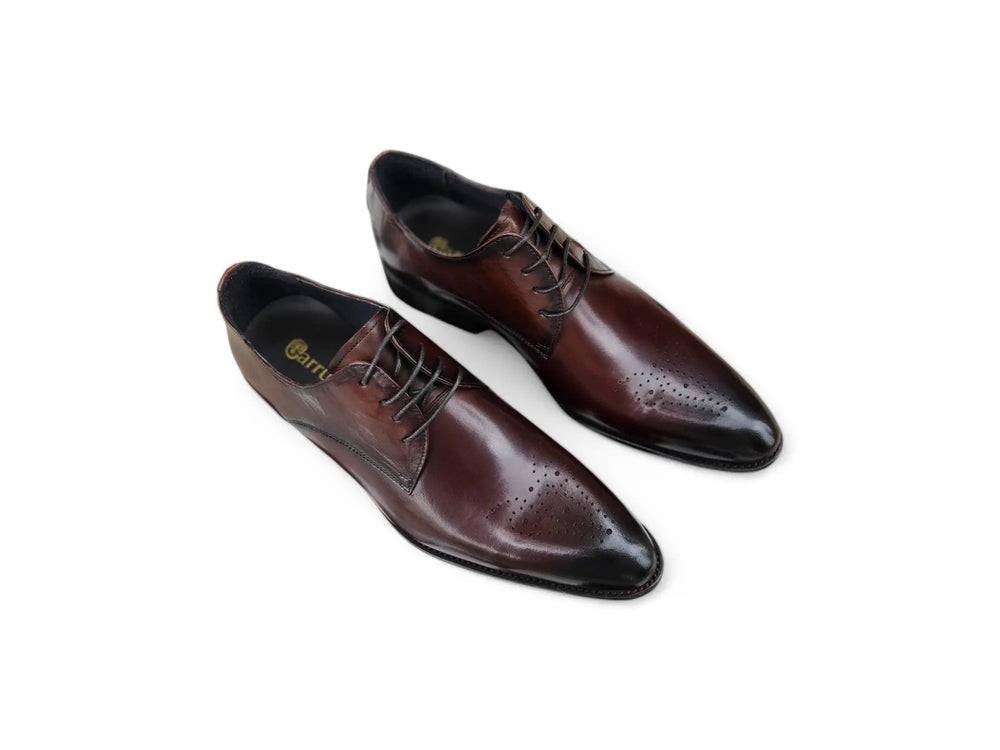 Signature Burnished Lace-up Derby - Carrucci Shoes display picture 2