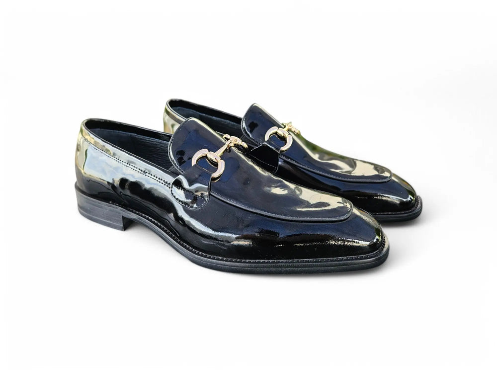 Signature Horse Bit Patent Leather Loafer - Carrucci Shoes display picture 3