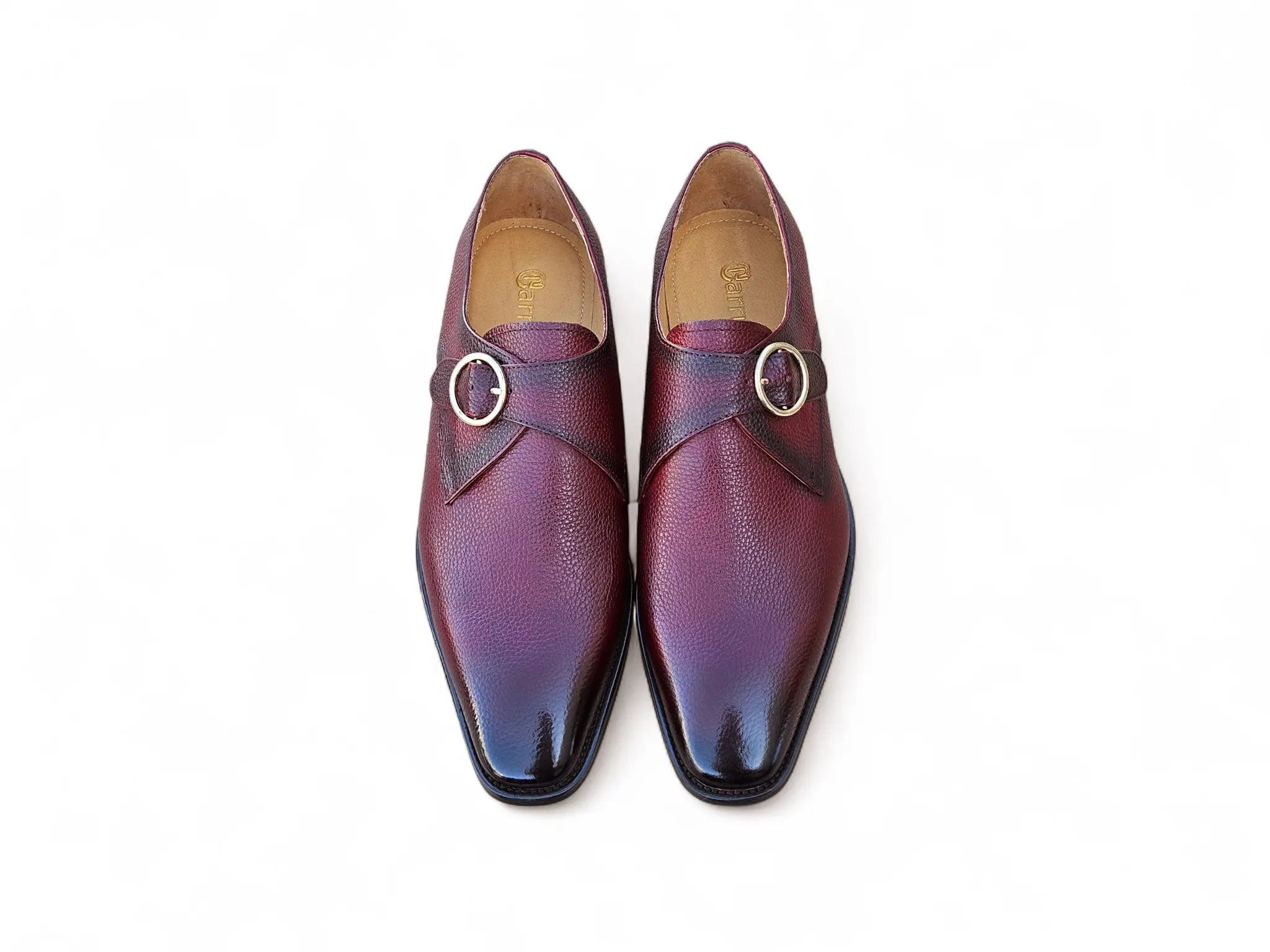 Single Monk Strap Plain Toe Shoes Carrucci