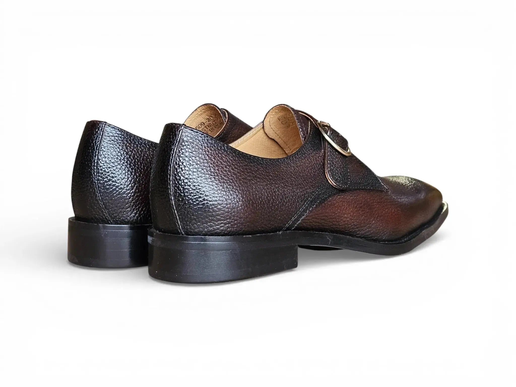 Single Monk Strap Plain Toe Shoes Carrucci