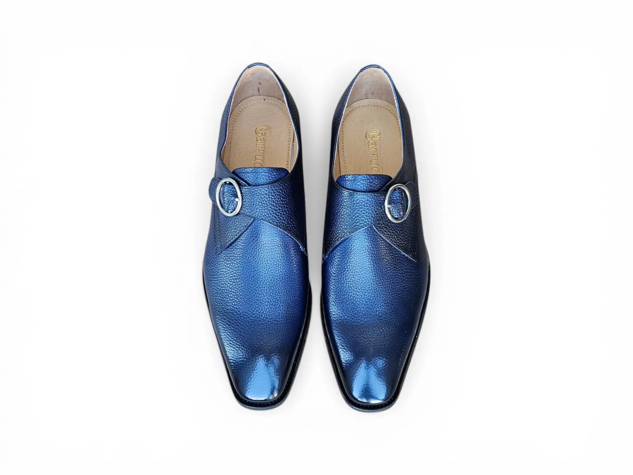 Single Monk Strap Plain Toe Shoes - Carrucci Shoes
