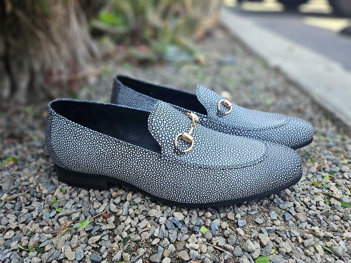 Stingray Embossed Horsebit Loafer Carrucci