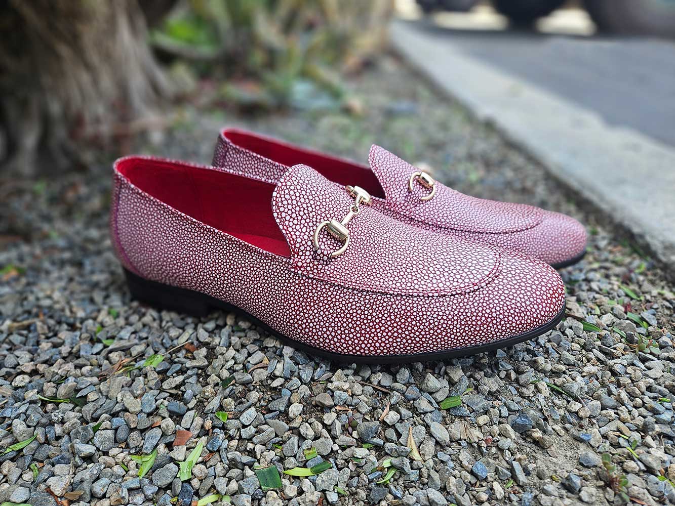 Stingray Embossed Horsebit Loafer Carrucci