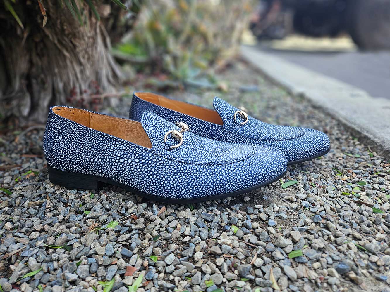 Stingray Embossed Horsebit Loafer Carrucci