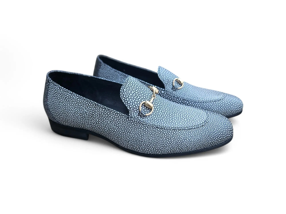 Stingray Embossed Horsebit Loafer - Carrucci Shoes Red / 9 Stingray Embossed Horsebit Loafer - Carrucci Shoes Red / 9