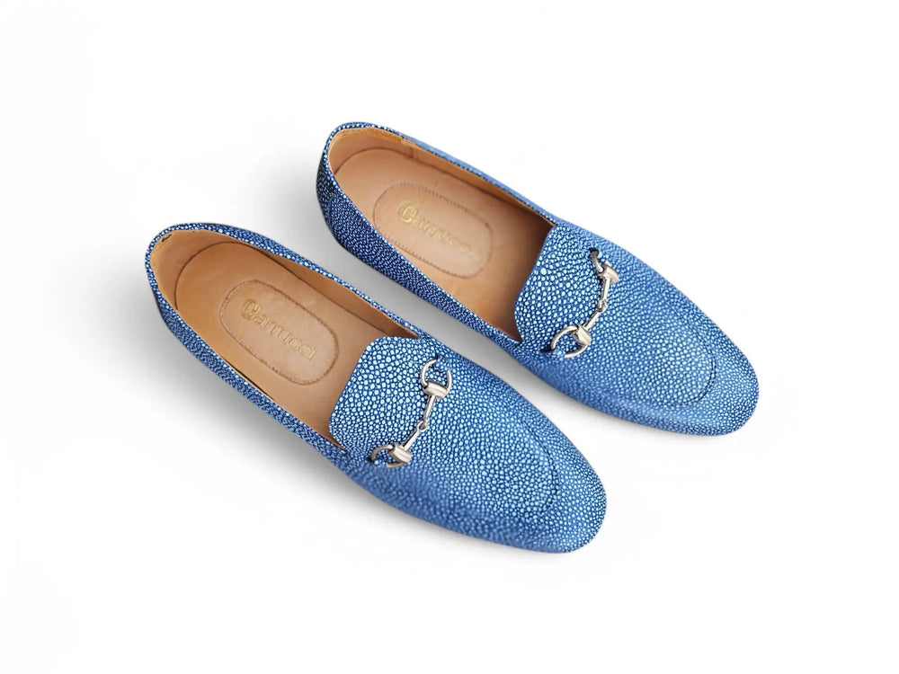 Stingray Embossed Horsebit Loafer - Carrucci Shoes Red / 10