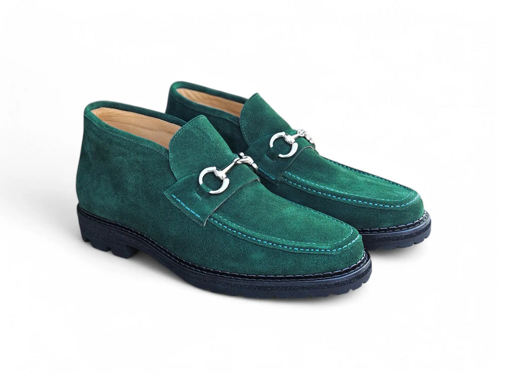 Suede Ankle Boot with Horsebit - Carrucci Shoes display picture 1