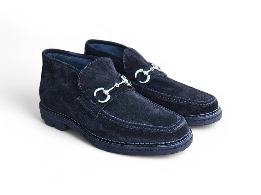 Suede Ankle Boot with Horsebit - Carrucci Shoes display picture 2