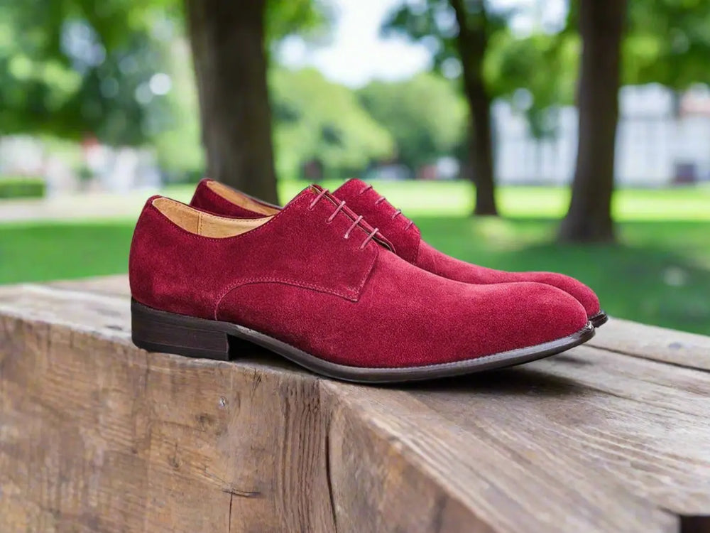 Suede Lace-up Shoes - Carrucci Shoes Burgundy / 12