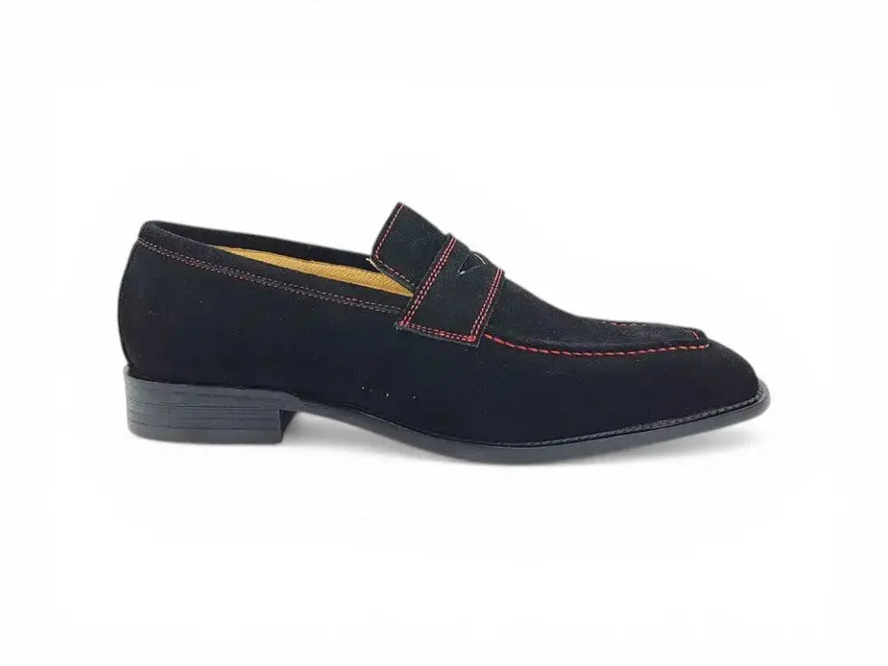 Suede Penny Loafer contrast stitching Carrucci