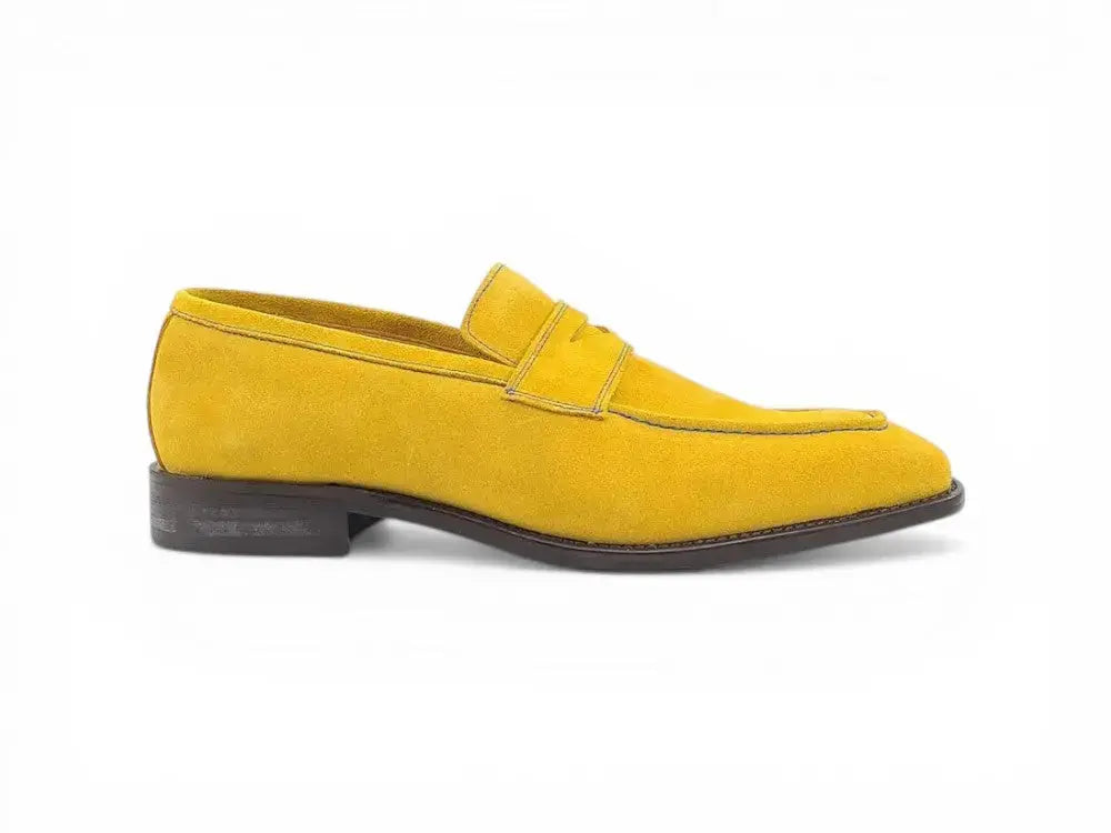 Suede Penny Loafer contrast stitching Carrucci