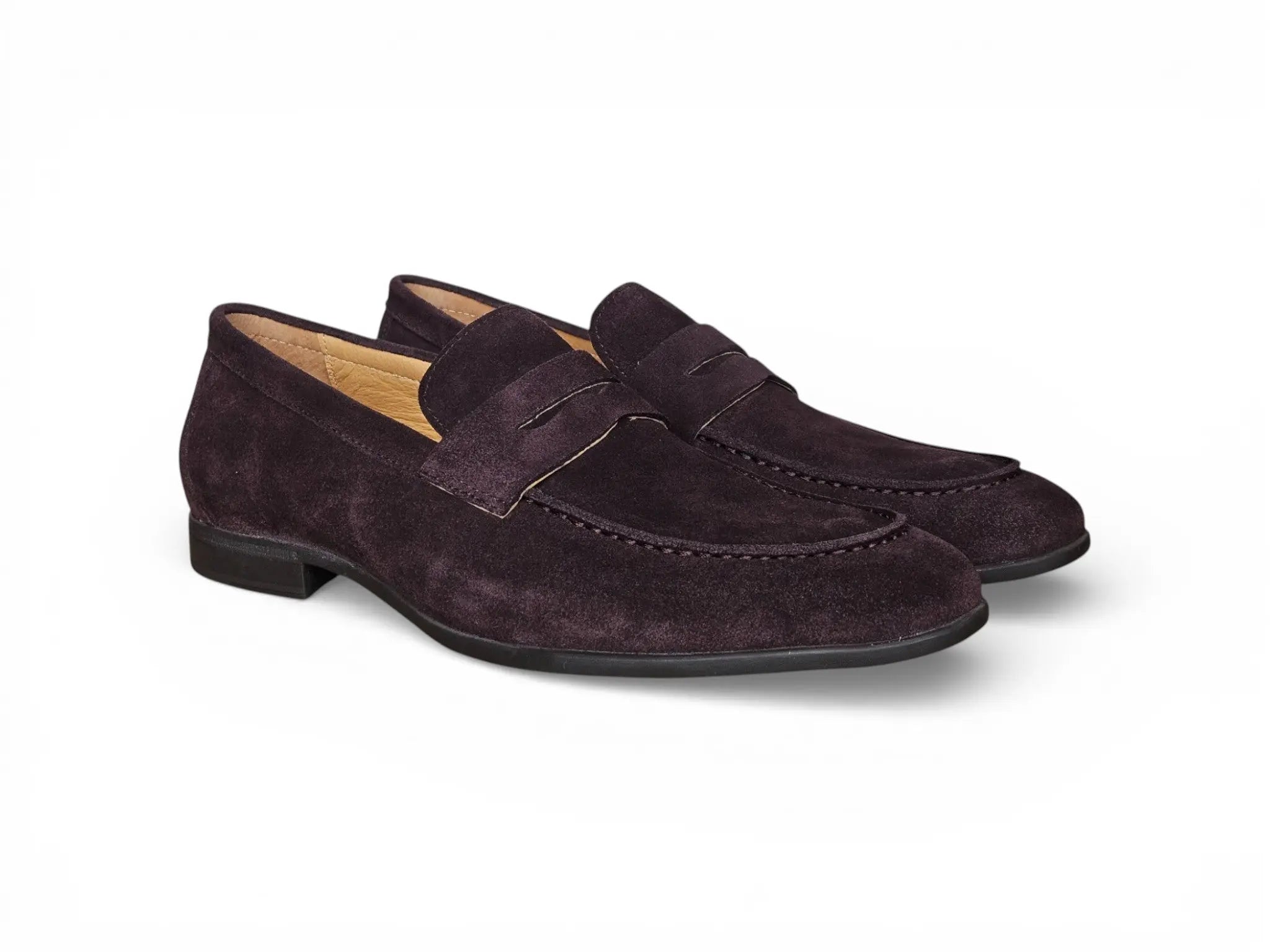 Suede Penny Loafer with Flexible Outsole Carrucci