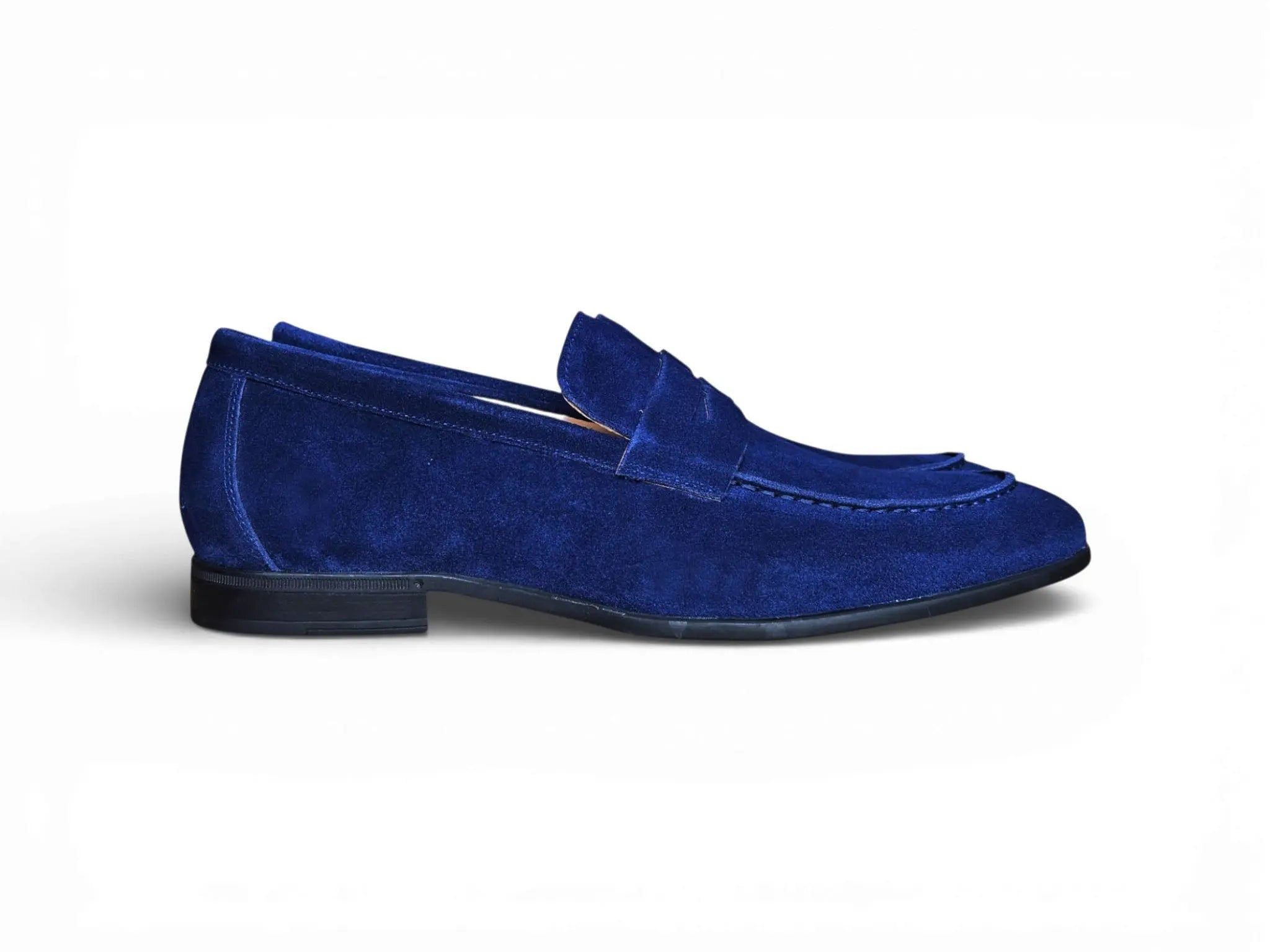 Suede Penny Loafer with Flexible Outsole Carrucci