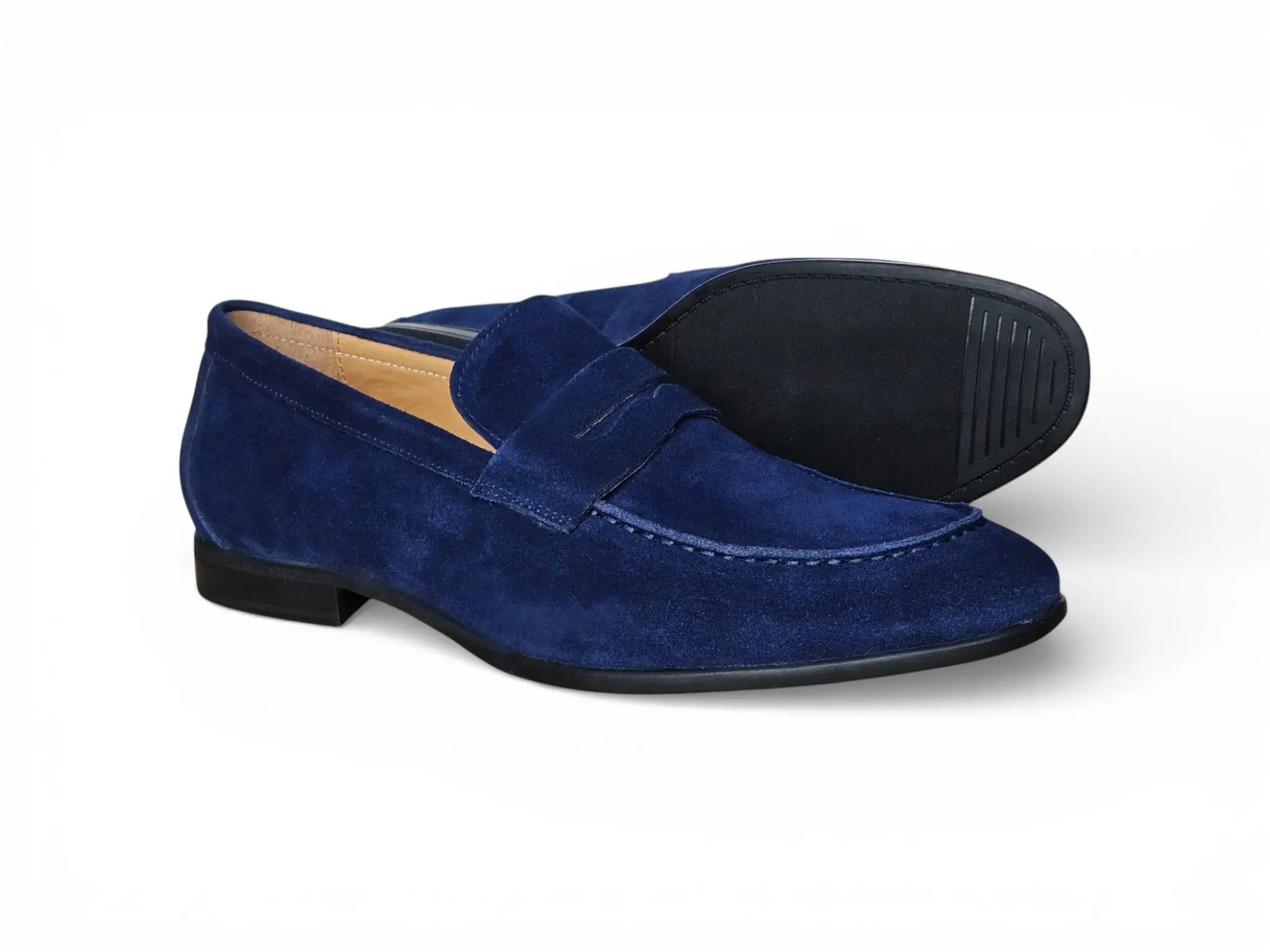 Suede Penny Loafer with Flexible Outsole Carrucci