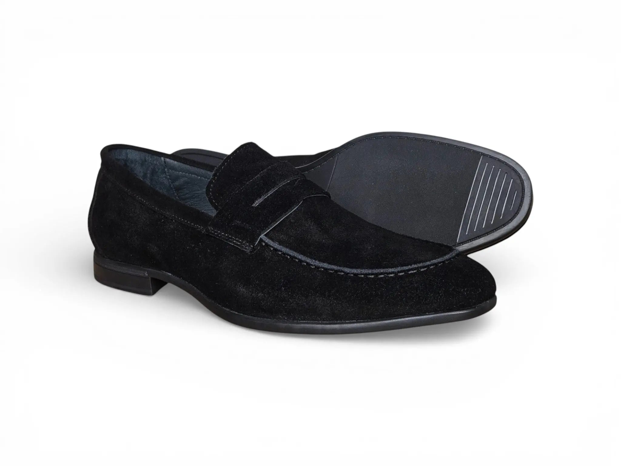 Suede Penny Loafer with Flexible Outsole Carrucci
