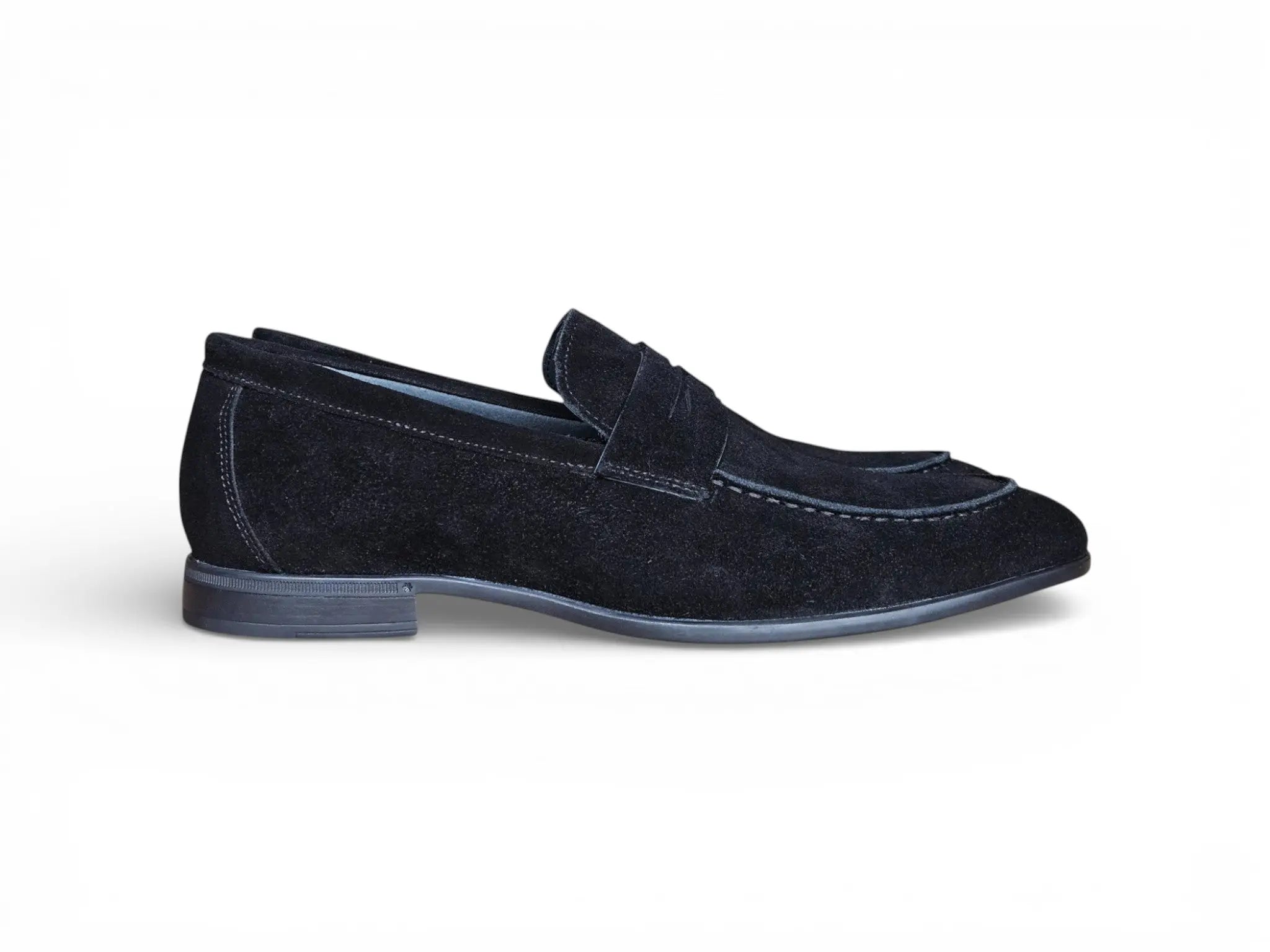 Suede Penny Loafer with Flexible Outsole Carrucci