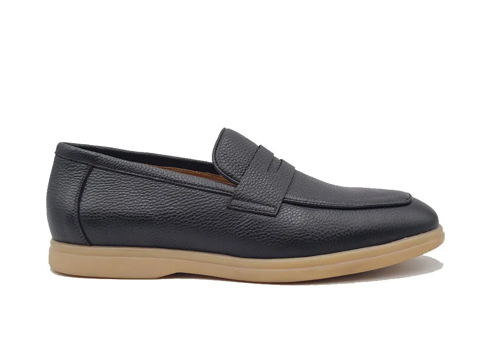 Tumble Calfskin Penny Loafer Carrucci