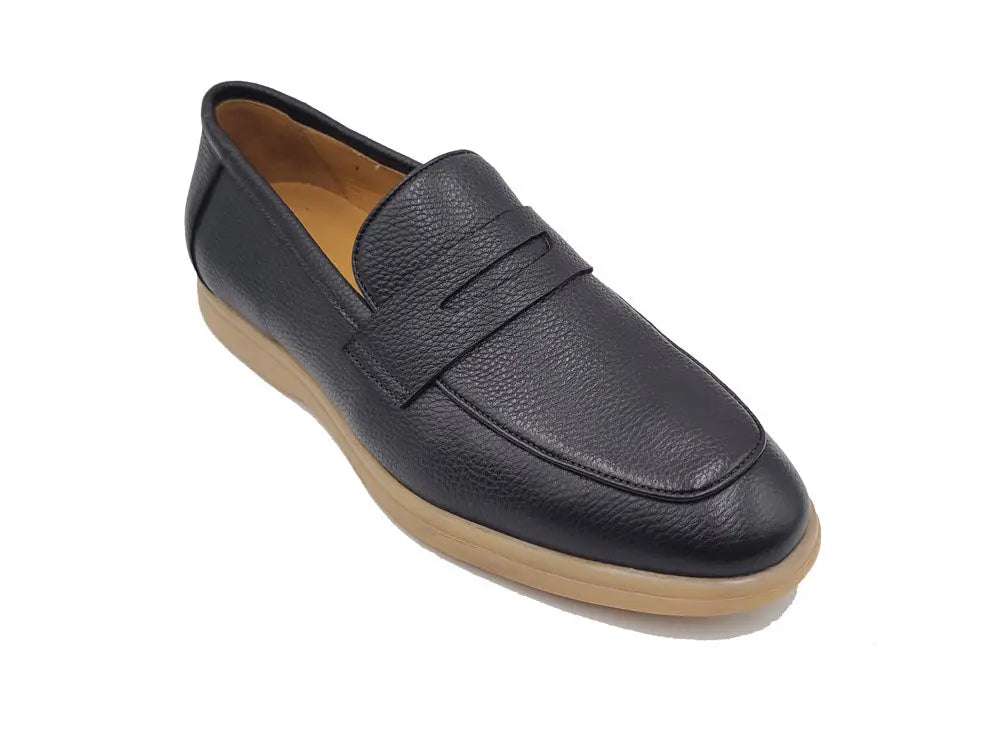 Tumble Calfskin Penny Loafer Carrucci