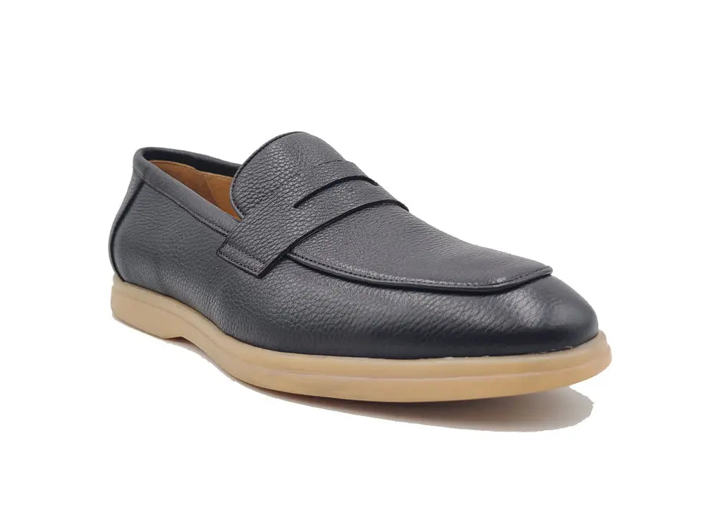 Tumble Calfskin Penny Loafer Carrucci