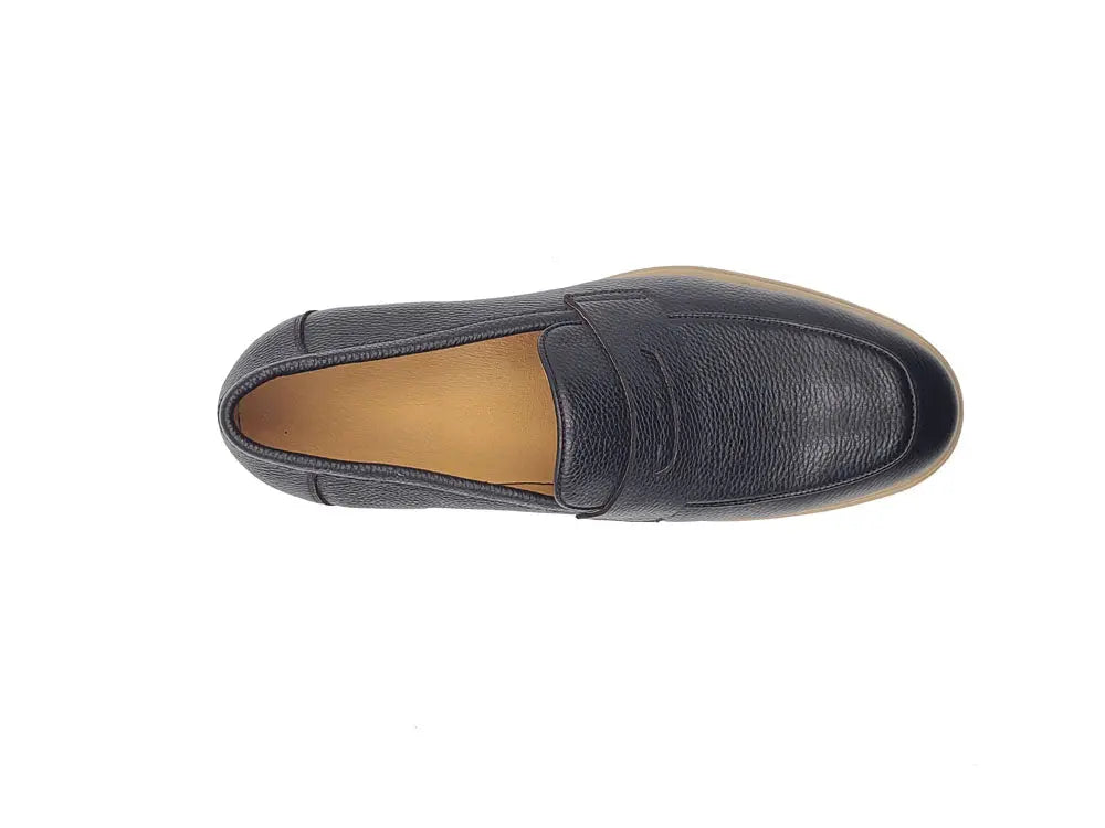 Tumble Calfskin Penny Loafer Carrucci