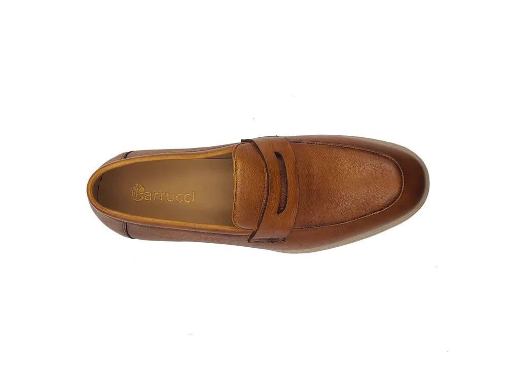 Tumble Calfskin Penny Loafer Carrucci