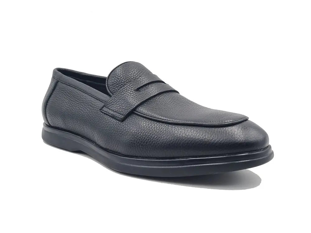 Tumble Calfskin Penny Loafer Carrucci