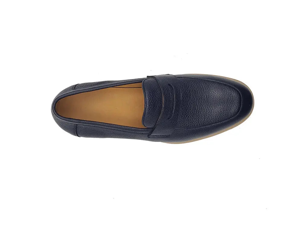 Tumble Calfskin Penny Loafer Carrucci