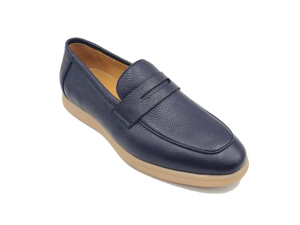 Tumble Calfskin Penny Loafer Carrucci